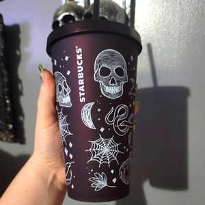 New HTF 2019 Halloween skull tattoo plum grande tumbler.